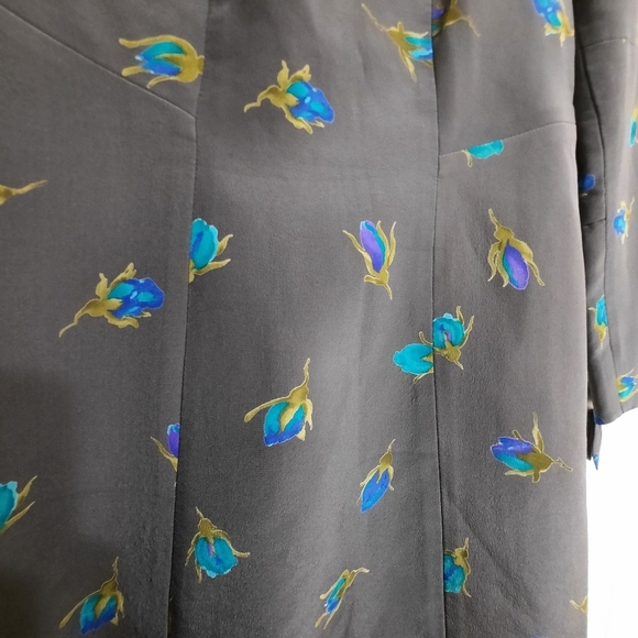 Runway REBECCA TAYLOR Silk Floral Puff Zipper Cuff Sheath Graphic Mini Dress 2 - Picture 8 of 11